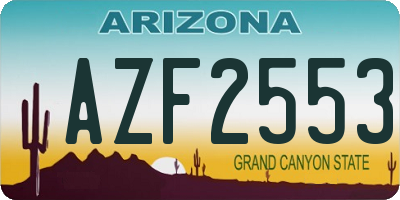 AZ license plate AZF2553