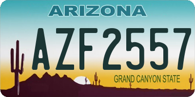 AZ license plate AZF2557