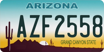 AZ license plate AZF2558