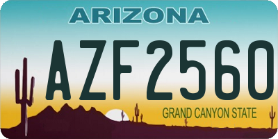 AZ license plate AZF2560