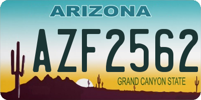 AZ license plate AZF2562