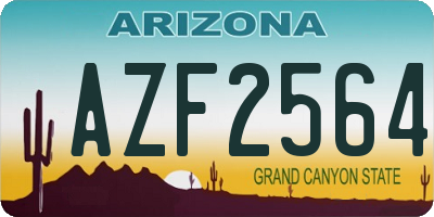 AZ license plate AZF2564