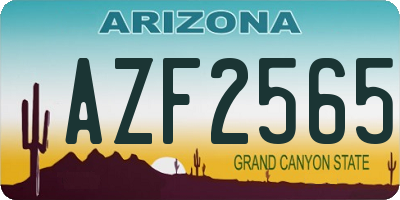 AZ license plate AZF2565