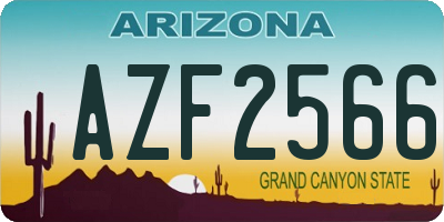 AZ license plate AZF2566