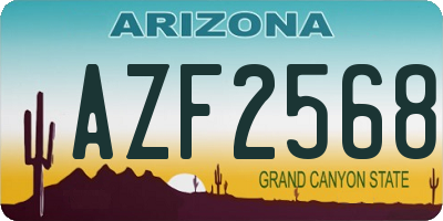 AZ license plate AZF2568
