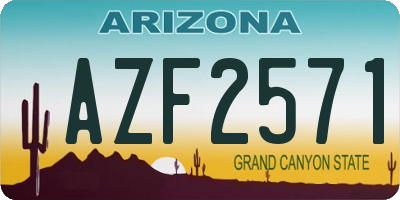 AZ license plate AZF2571