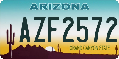 AZ license plate AZF2572