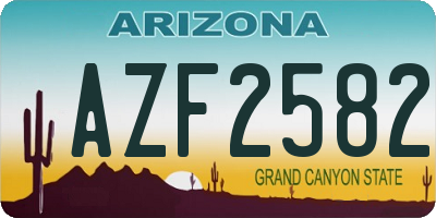 AZ license plate AZF2582