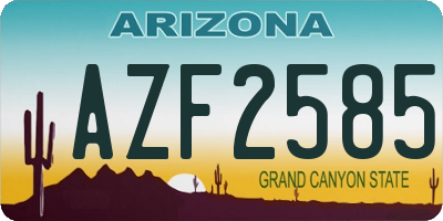 AZ license plate AZF2585