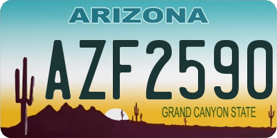 AZ license plate AZF2590