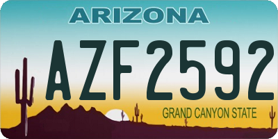 AZ license plate AZF2592