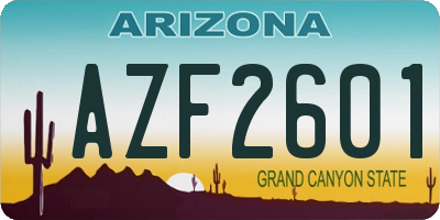 AZ license plate AZF2601