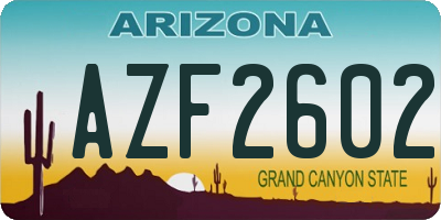 AZ license plate AZF2602