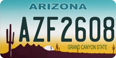 AZ license plate AZF2608