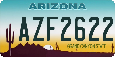 AZ license plate AZF2622