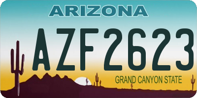 AZ license plate AZF2623