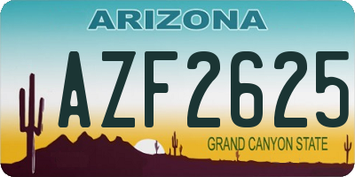 AZ license plate AZF2625