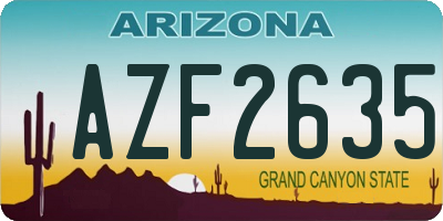 AZ license plate AZF2635