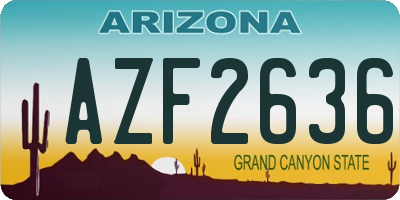 AZ license plate AZF2636