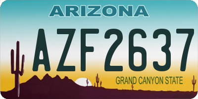 AZ license plate AZF2637