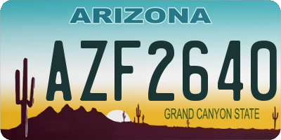 AZ license plate AZF2640