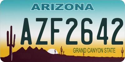 AZ license plate AZF2642