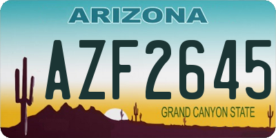 AZ license plate AZF2645