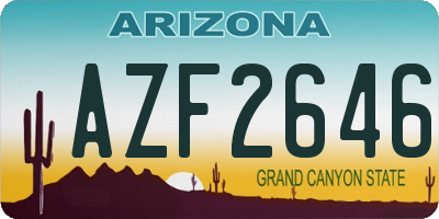 AZ license plate AZF2646