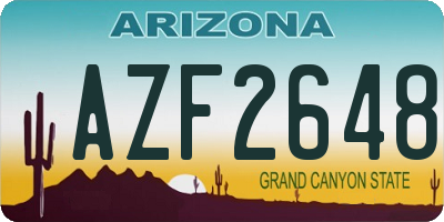 AZ license plate AZF2648