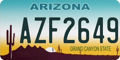 AZ license plate AZF2649