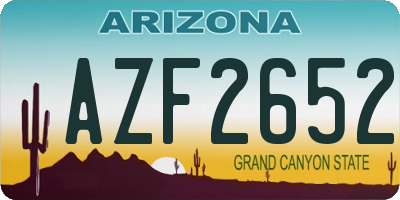 AZ license plate AZF2652