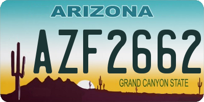 AZ license plate AZF2662