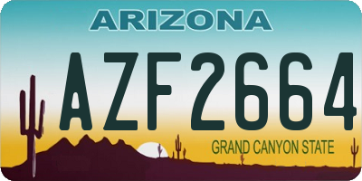 AZ license plate AZF2664