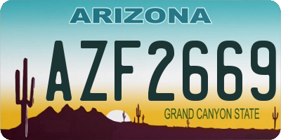 AZ license plate AZF2669
