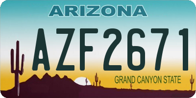 AZ license plate AZF2671