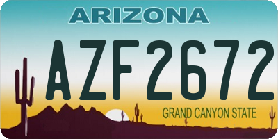AZ license plate AZF2672