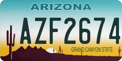 AZ license plate AZF2674