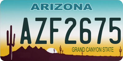 AZ license plate AZF2675