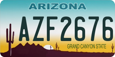 AZ license plate AZF2676