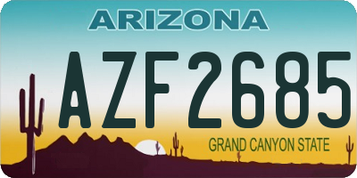 AZ license plate AZF2685