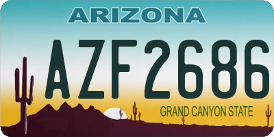 AZ license plate AZF2686