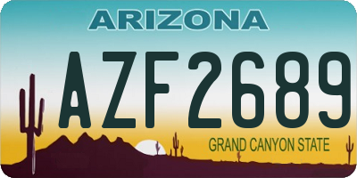 AZ license plate AZF2689