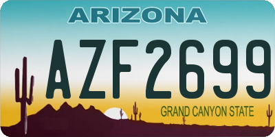 AZ license plate AZF2699