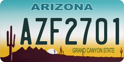 AZ license plate AZF2701