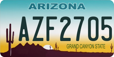 AZ license plate AZF2705