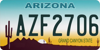 AZ license plate AZF2706