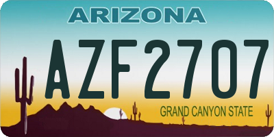 AZ license plate AZF2707