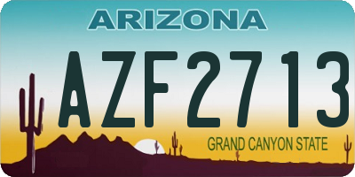 AZ license plate AZF2713