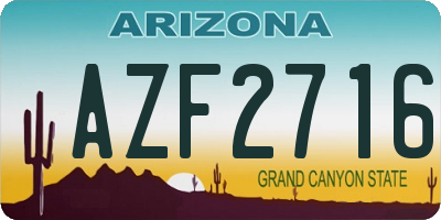 AZ license plate AZF2716