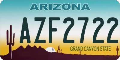 AZ license plate AZF2722